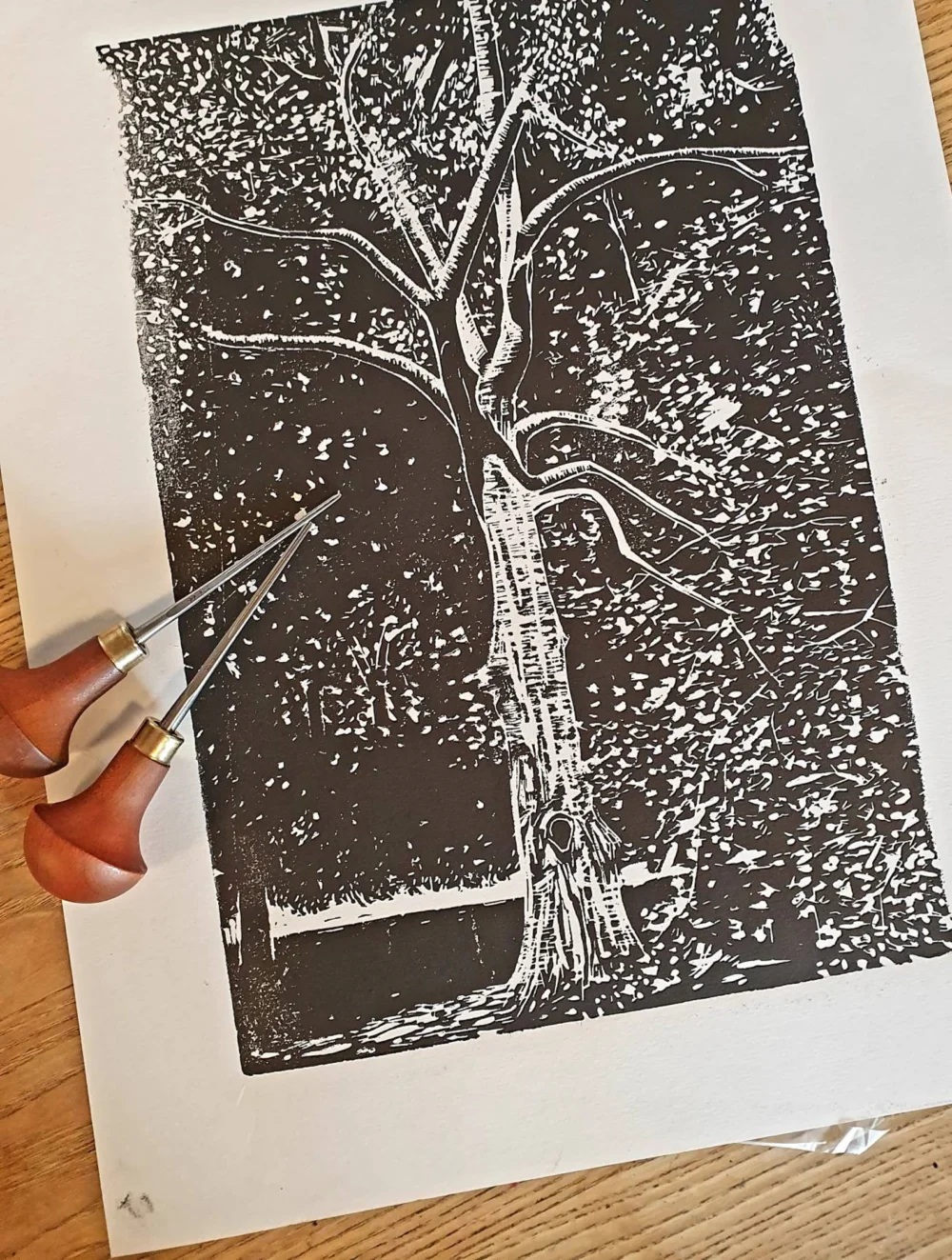 Famous TATTON PARK Single Tree Linocut Print For Wall – HANDMADE Black And White Nature Inspired Art - Woodland & Unique Nature Lover Gift