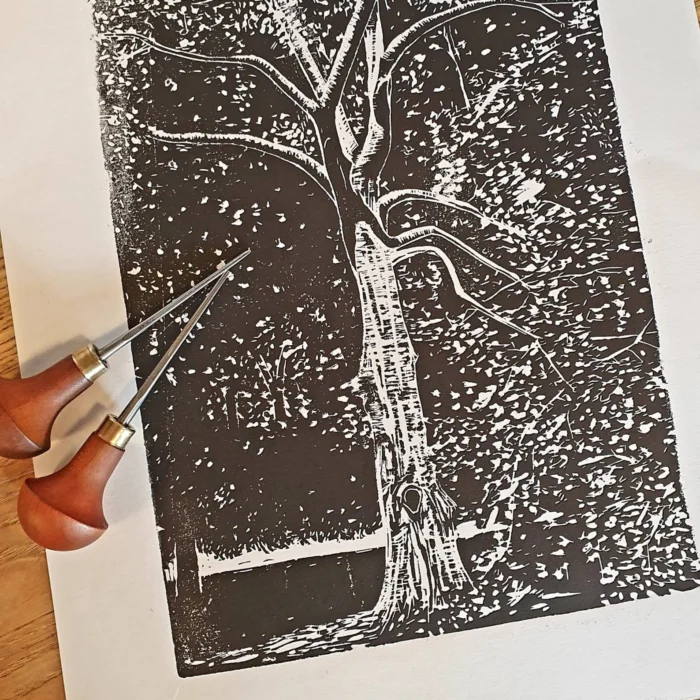 Famous TATTON PARK Single Tree Linocut Print For Wall – HANDMADE Black And White Nature Inspired Art - Woodland & Unique Nature Lover Gift
